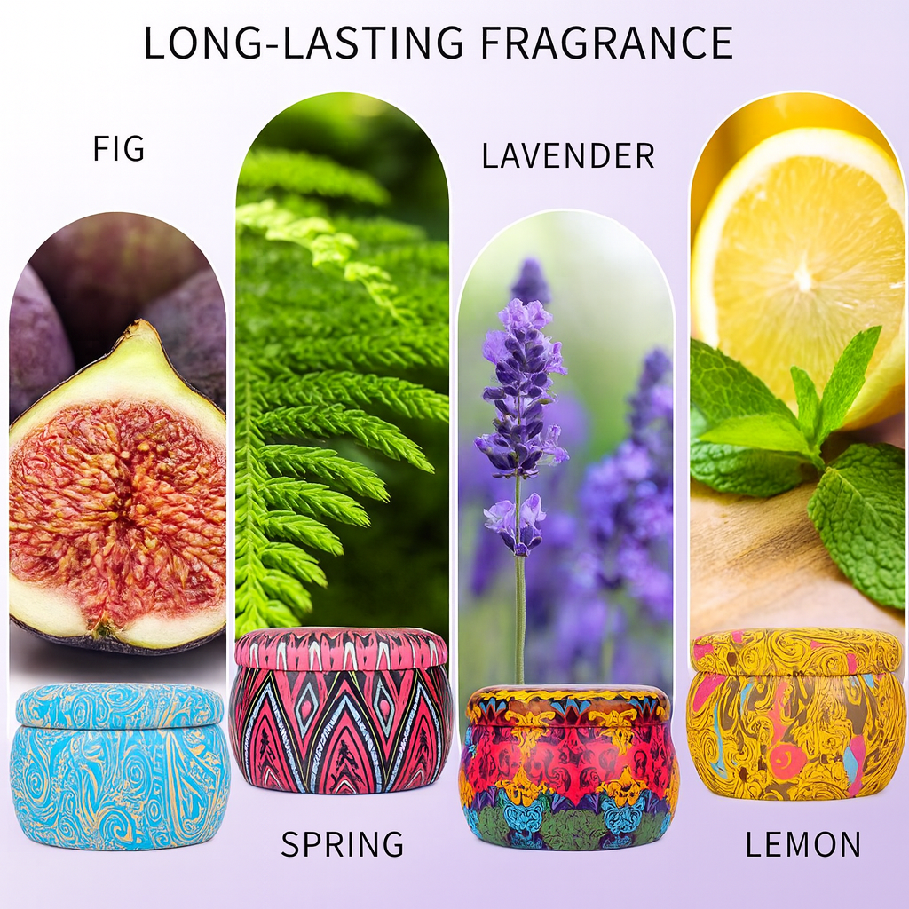 Scented Candles Gift Set, 4 Pack Aromatherapy Candles, Stress Relief Gifts for Women, up to 120H Burning, Candles for Home Scented, Ideal for Birthday, Diwali, Christmas Gifts