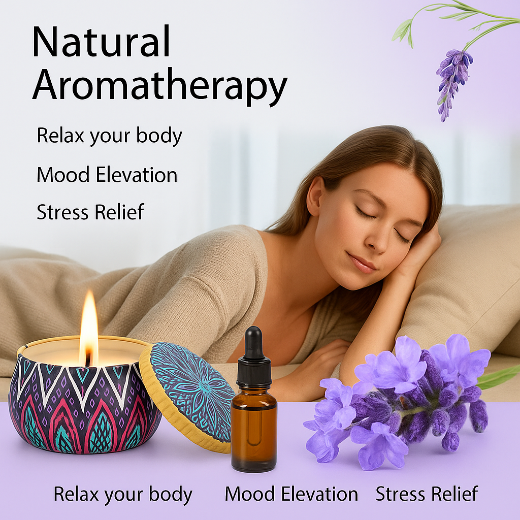 Scented Candles Gift Set, 4 Pack Aromatherapy Candles, Stress Relief Gifts for Women, up to 120H Burning, Candles for Home Scented, Ideal for Birthday, Diwali, Christmas Gifts
