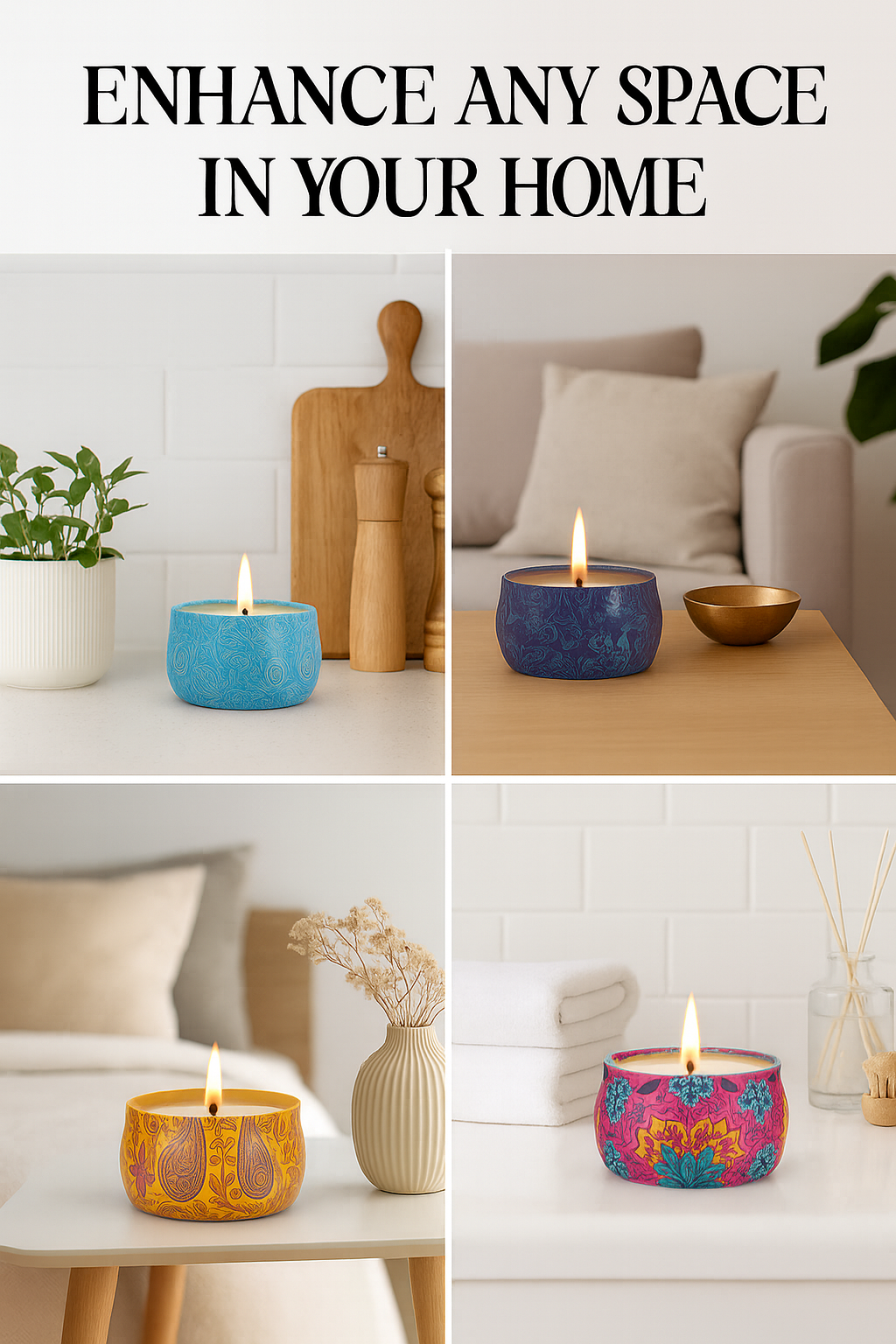 Scented Candles Gift Set, 4 Pack Aromatherapy Candles, Stress Relief Gifts for Women, up to 120H Burning, Candles for Home Scented, Ideal for Birthday, Diwali, Christmas Gifts