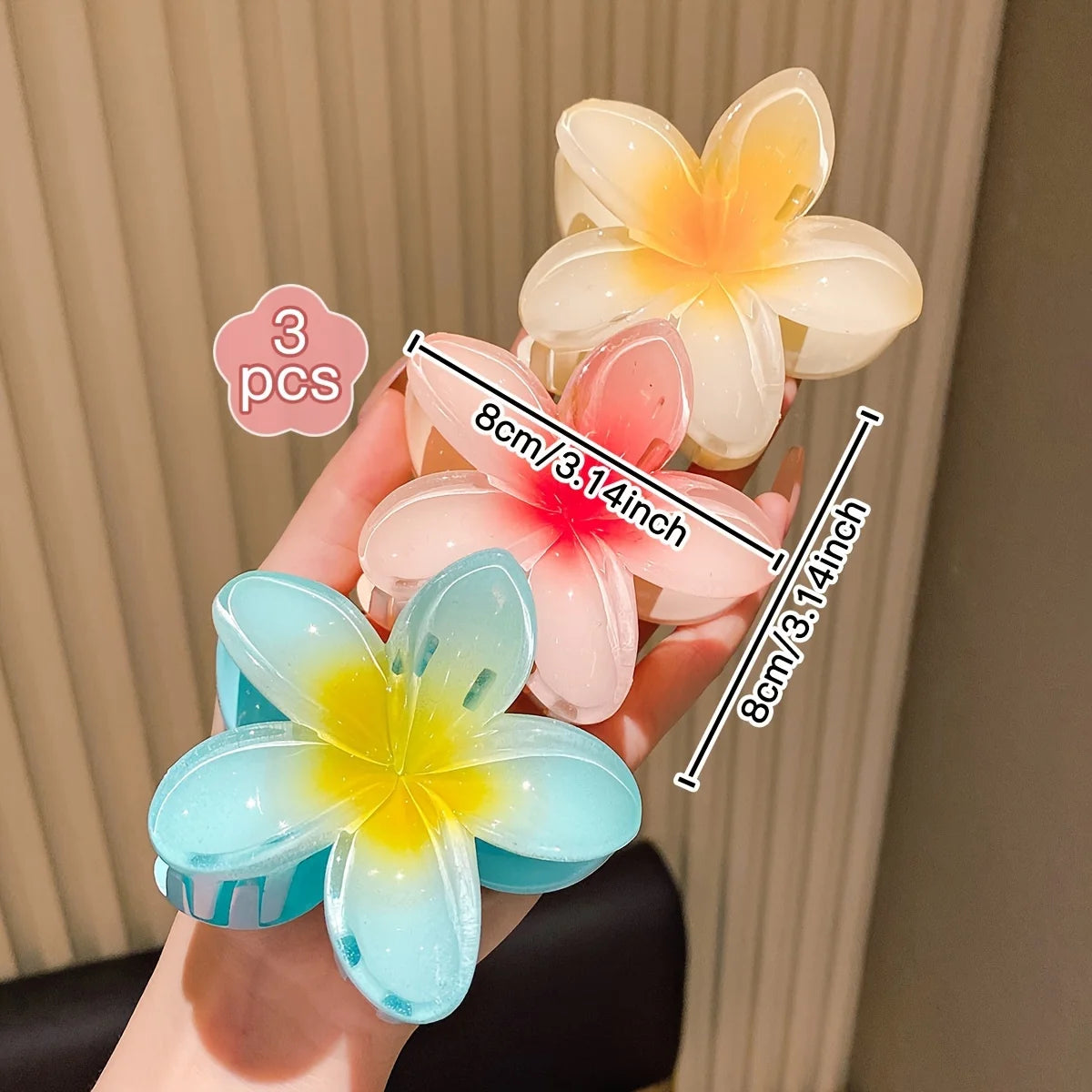 1/2/3Pcs Hair Accessories Colorful Flowers Large Hair Claw on the Back of the Head