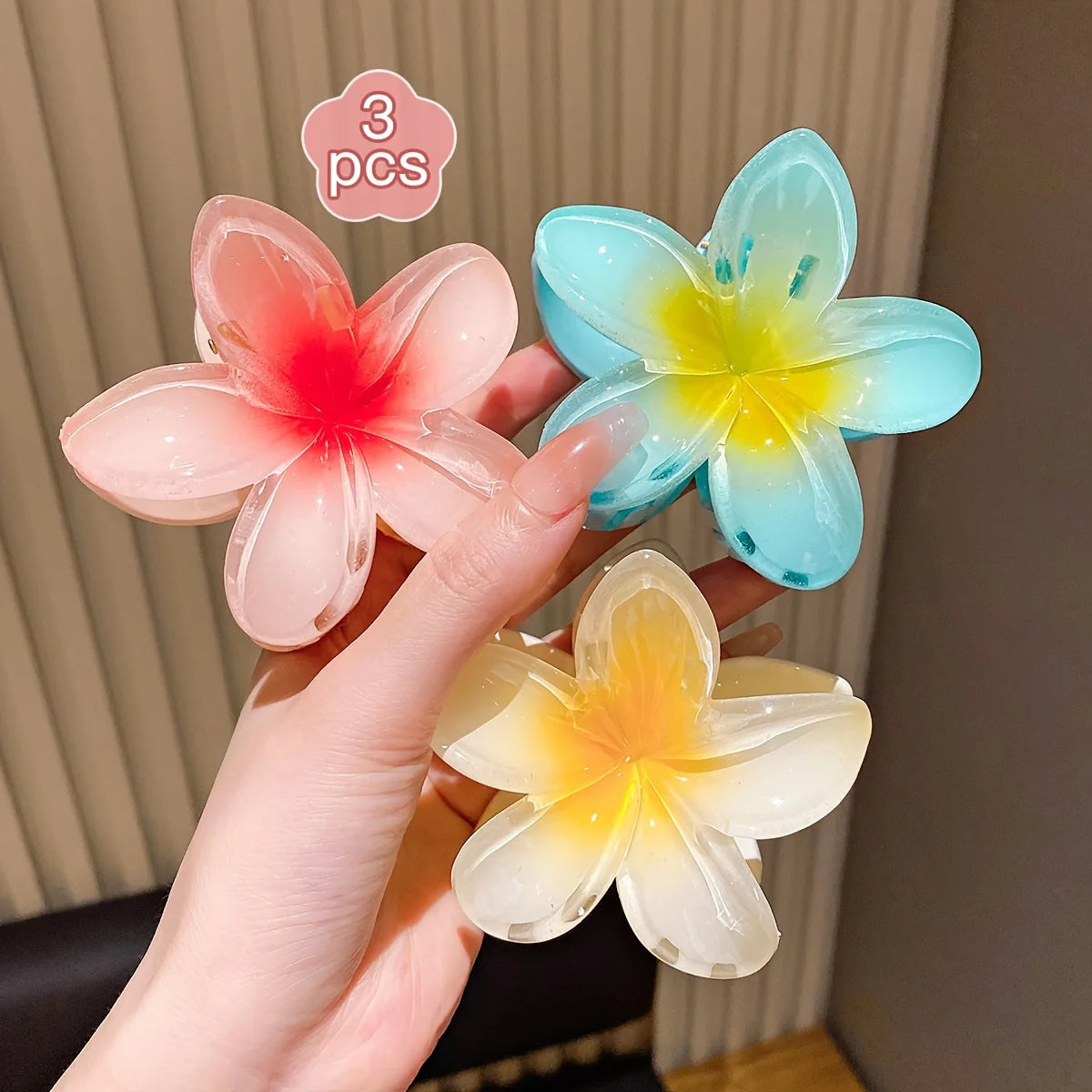 1/2/3Pcs Hair Accessories Colorful Flowers Large Hair Claw on the Back of the Head