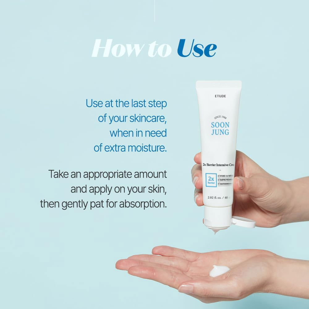 Soonjung 2X Barrier Intensive Cream (Original), Hypoallergenic Shea Butter Hydrating Facial Cream for Sensitive Skin, Water-Oil Balance & Panthenol, Korean Skin Care (2.02 Fl Oz)